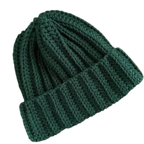 Knitted Woollen Beanie - Emerald Green